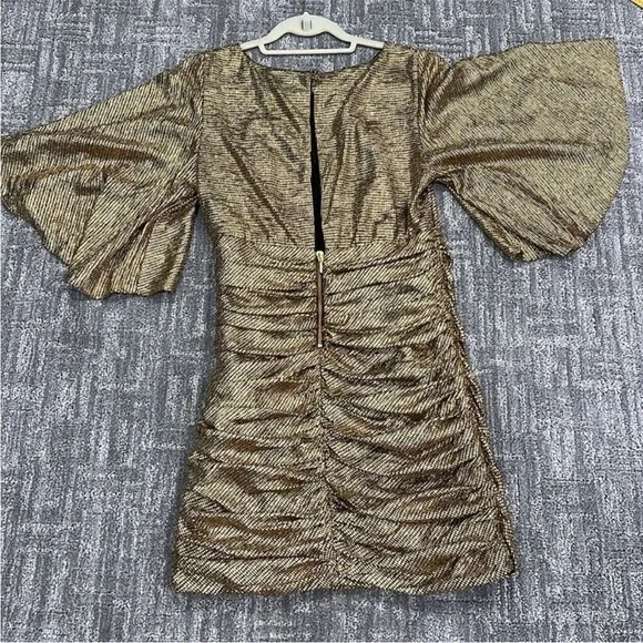 Shona Joy Metallic Gold Mini Dress - Picture 8 of 10